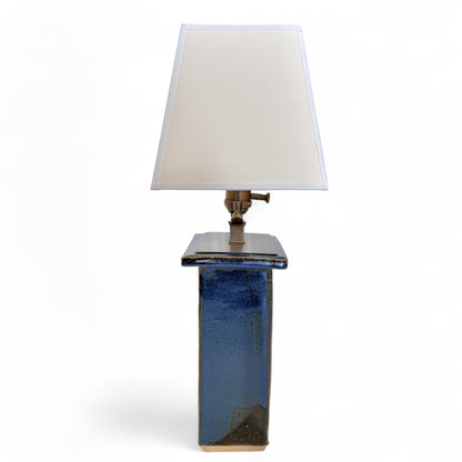 Blue Rectangular Stoneware Table Lamp