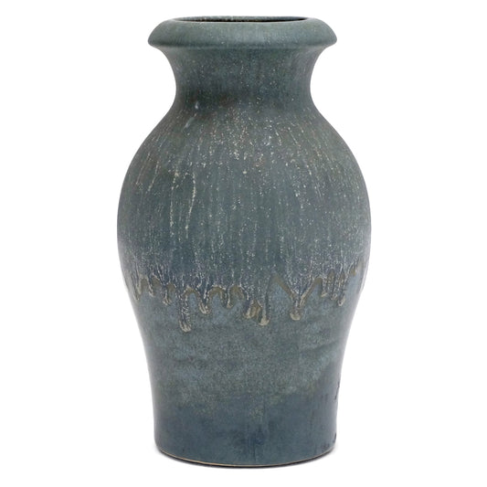 Vintage Blue Drip Glazed Ceramic Vase