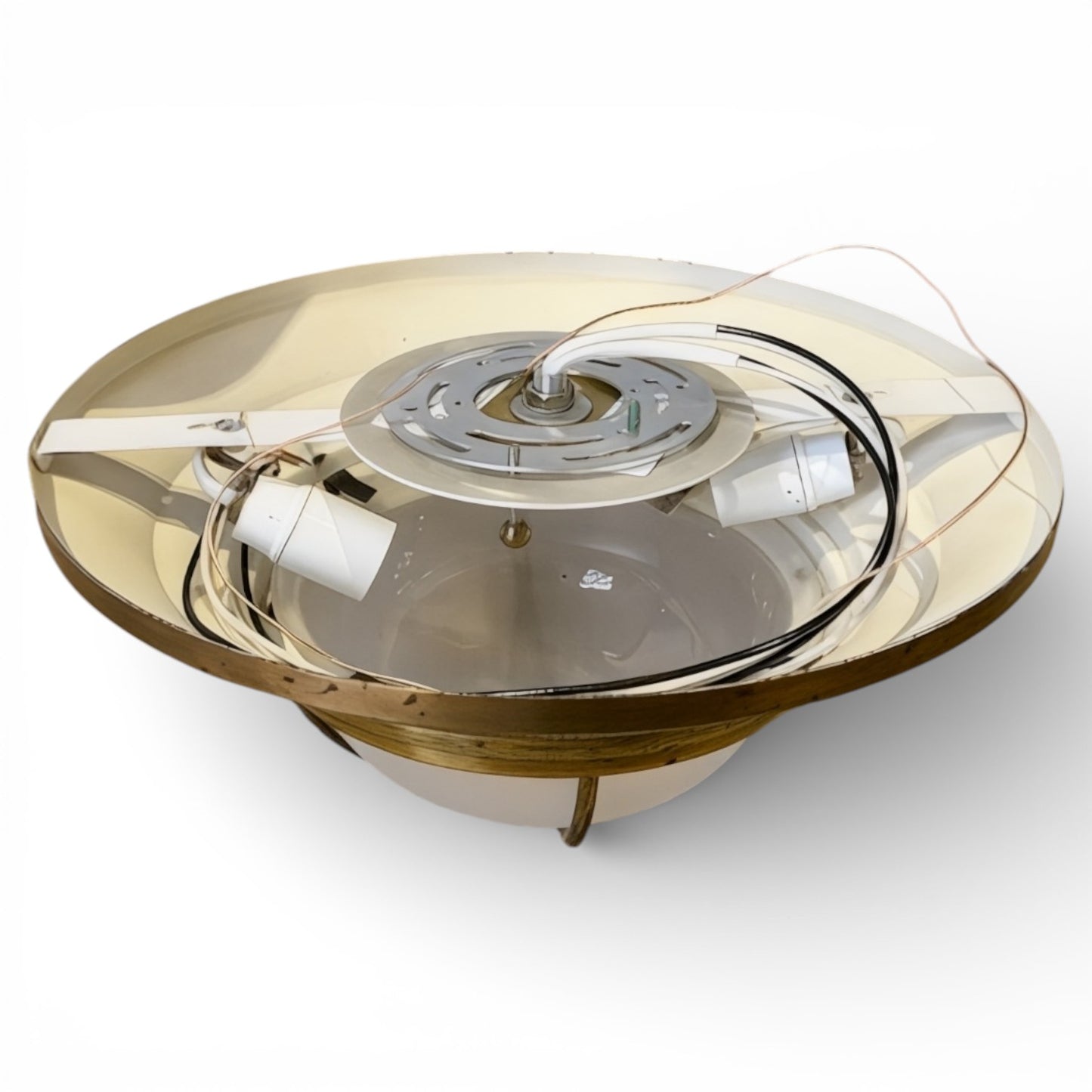 Round Brass Tone Bulkhead Ceiling Light