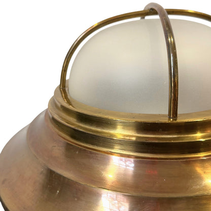 Round Brass Tone Bulkhead Ceiling Light