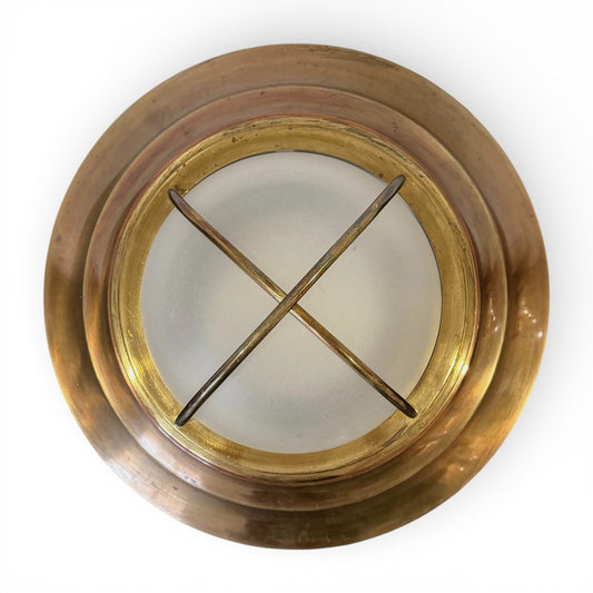 Round Brass Tone Bulkhead Ceiling Light