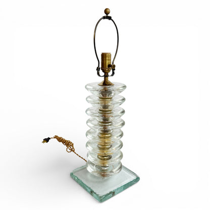 Stacked Glass Disc Column Lamp