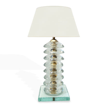 Stacked Glass Disc Column Lamp