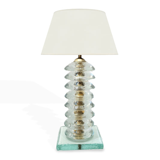 Stacked Glass Disc Column Lamp