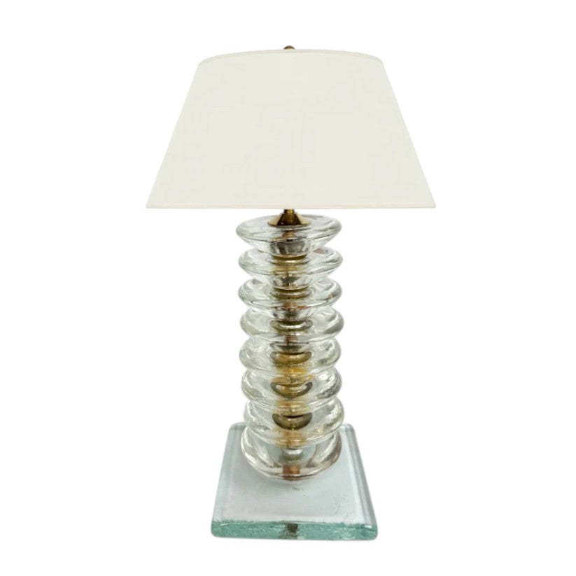 Stacked Glass Disc Column Lamp