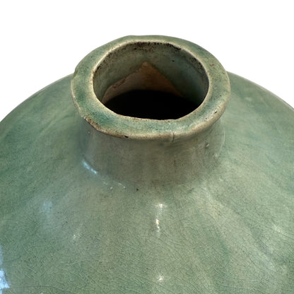 Pair of Celadon Stoneware Temple Jars