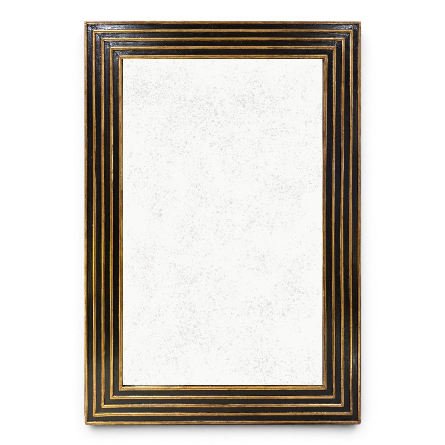 French Mirror with Black and Gold Frame