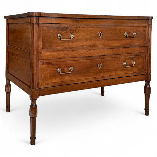 18th Century French Walnut Two-Drawer Commode