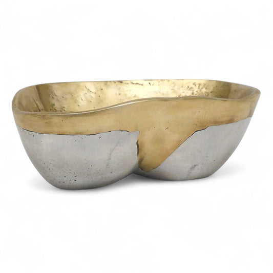Oval Brass & Aluminum Bowl by David Marshall