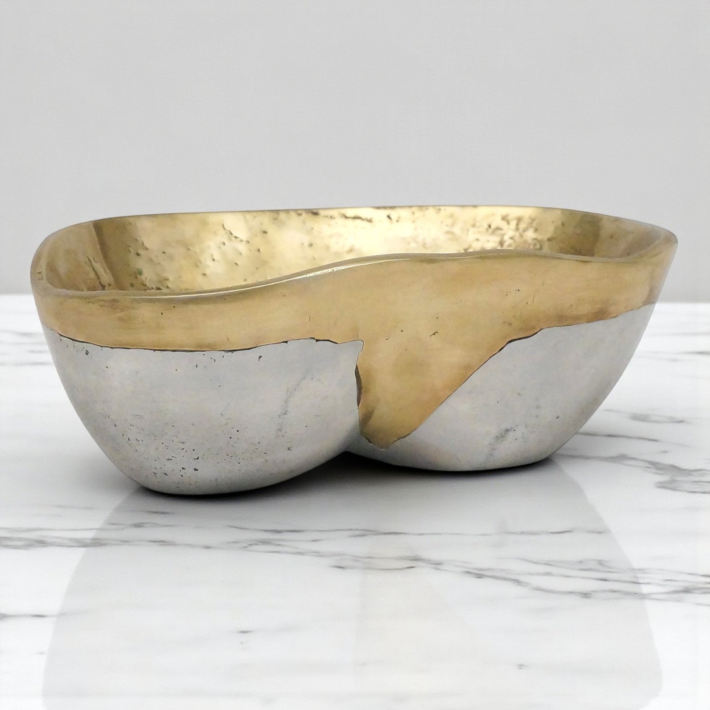 Oval Brass & Aluminum Bowl by David Marshall