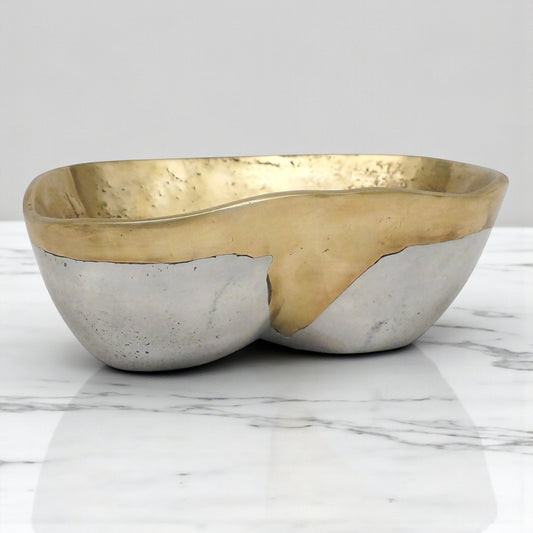 Oval Brass & Aluminum Bowl by David Marshall