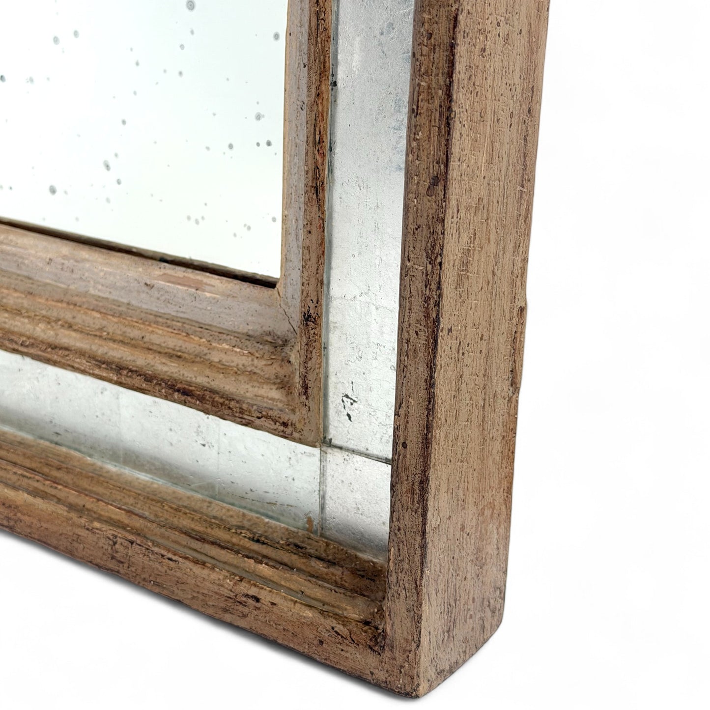 French Antique Layered Wood Frame Mirror