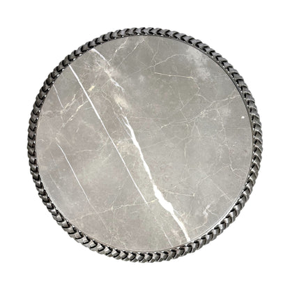 Round Braided Steel Side Table, 1950s France