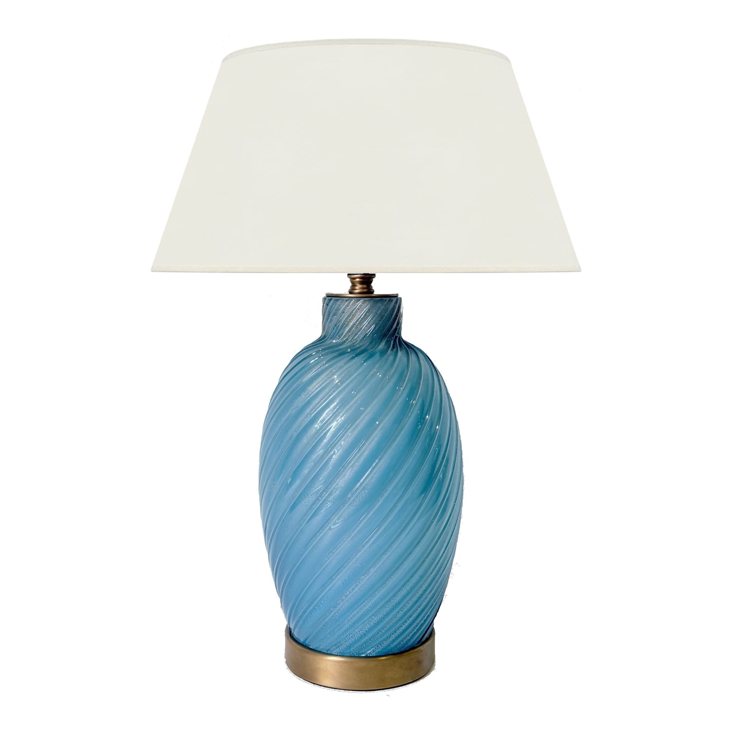 Blue Swirl Murano Glass Table Lamp