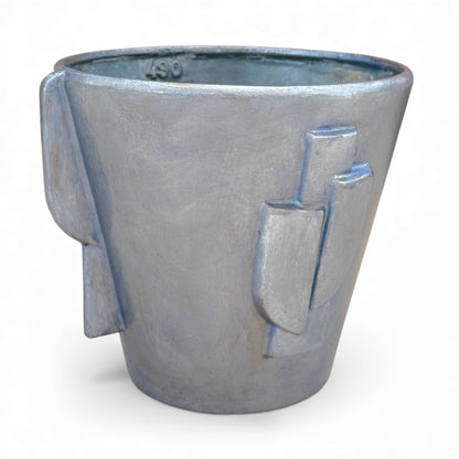 Steel Blue Enameled Plant Pot