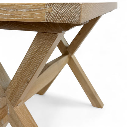 Cerused Oak Table with X-Form Legs