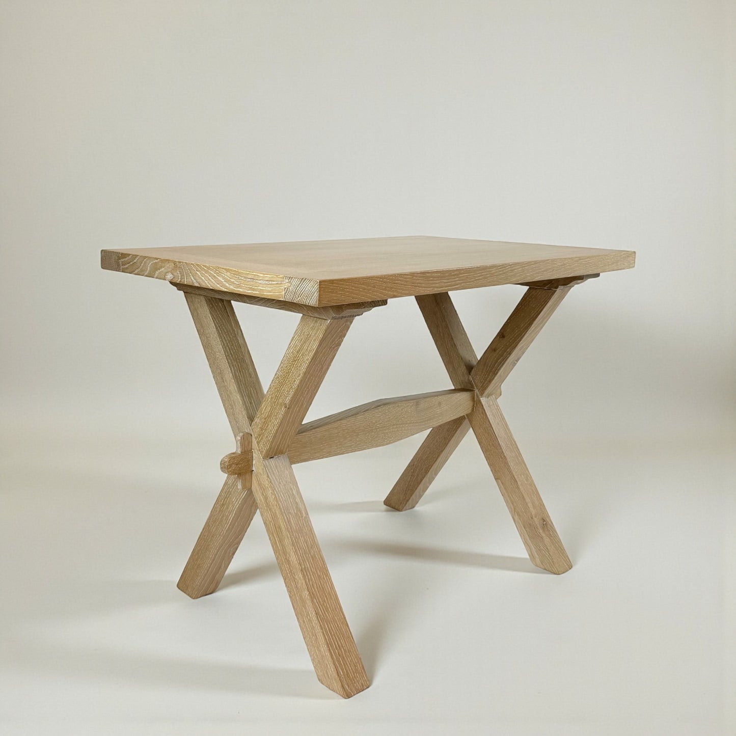 Cerused Oak Table with X-Form Legs