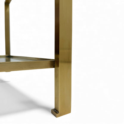 Brass and Glass Side Table by Guy Le Fevre