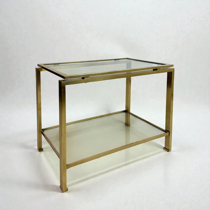 Brass and Glass Side Table by Guy Le Fevre