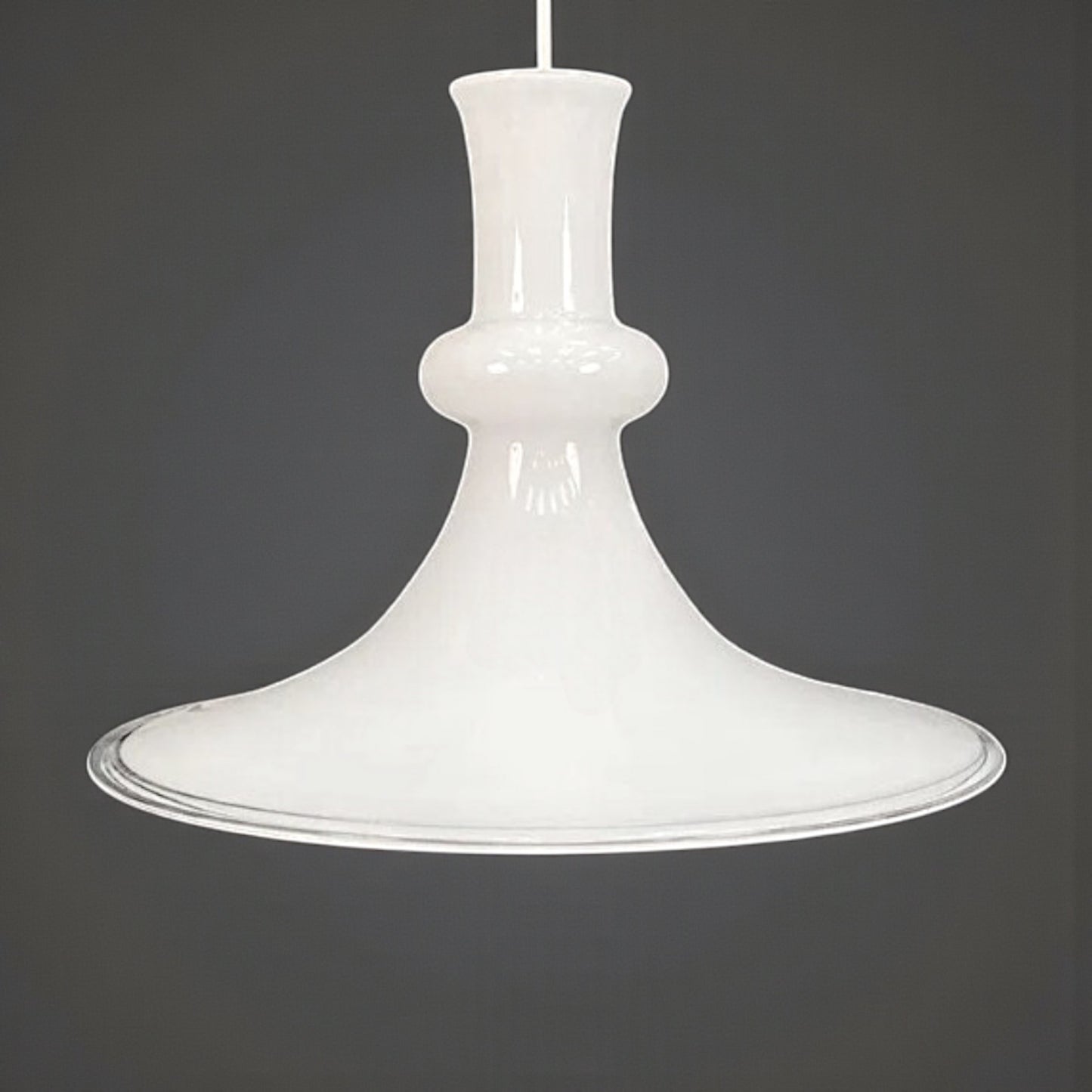 Pair of Mid Century Danish Glass Pendant Lights