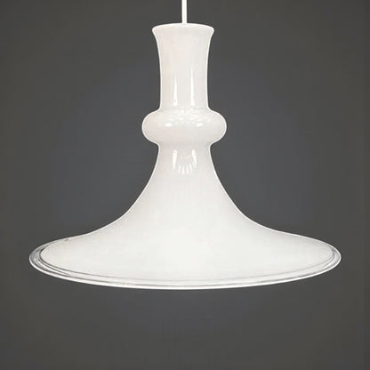 Pair of Mid Century Danish Glass Pendant Lights