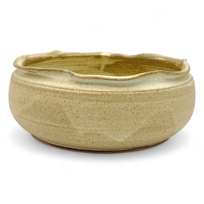 Handmade Beige Stoneware Bowl
