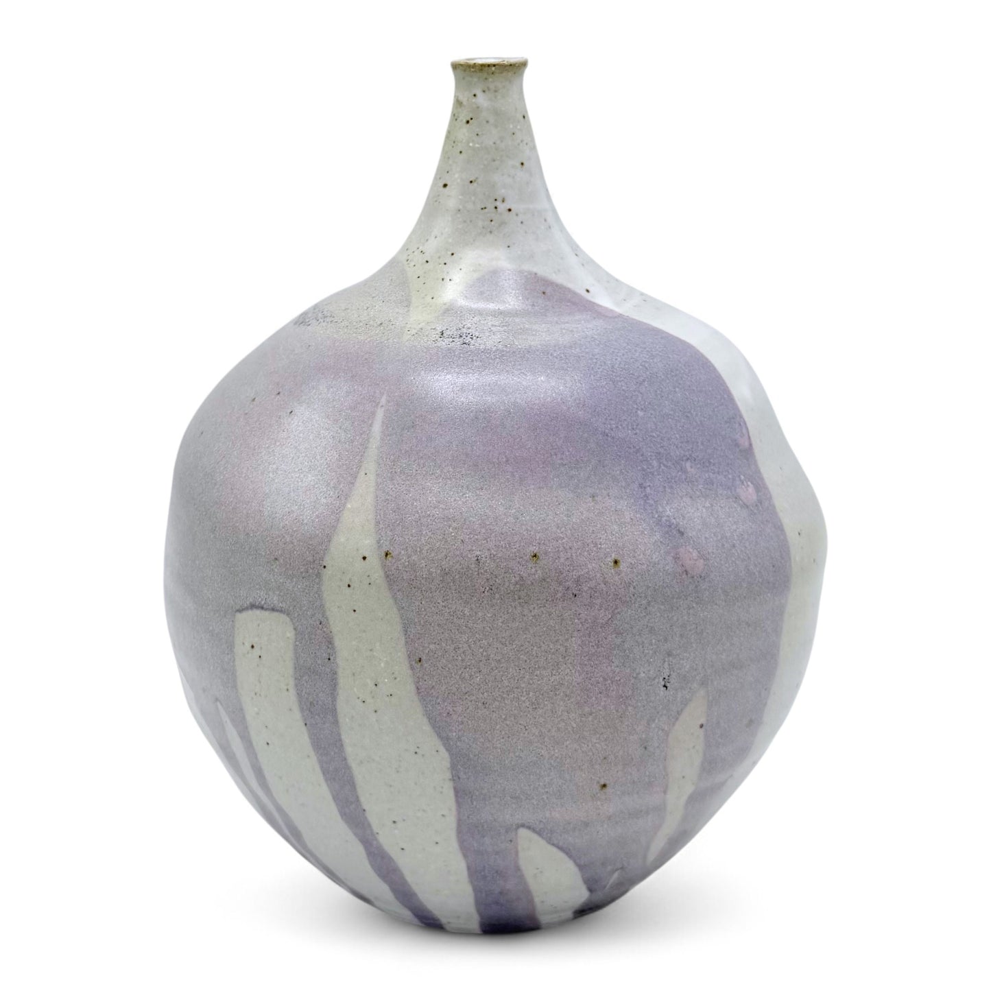 Lavender Drip Glaze Stoneware Vase
