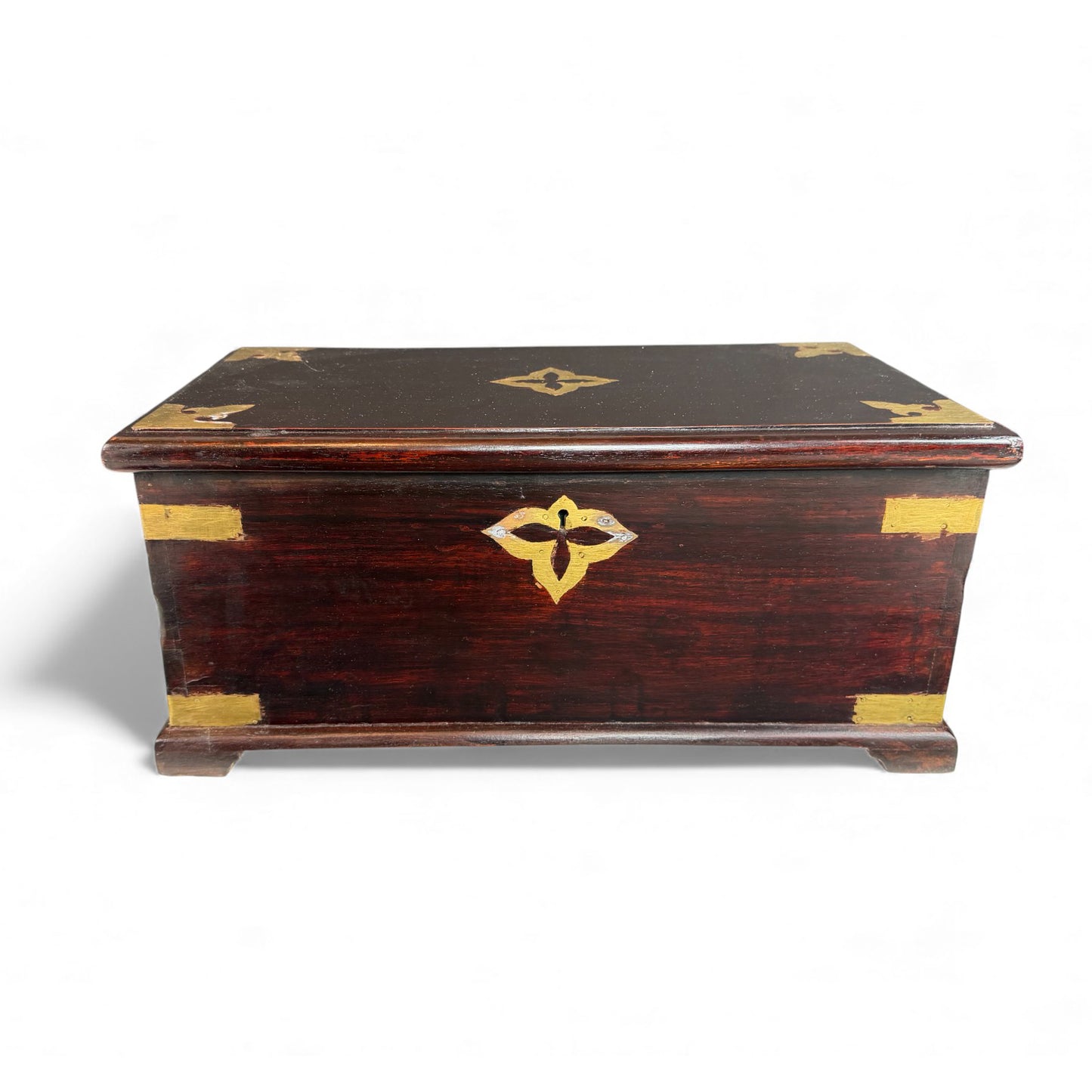 Dark Teak and Brass Anglo Indian Correspondence Box, 19th Century