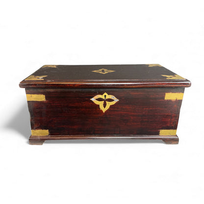 Dark Teak and Brass Anglo Indian Correspondence Box, 19th Century