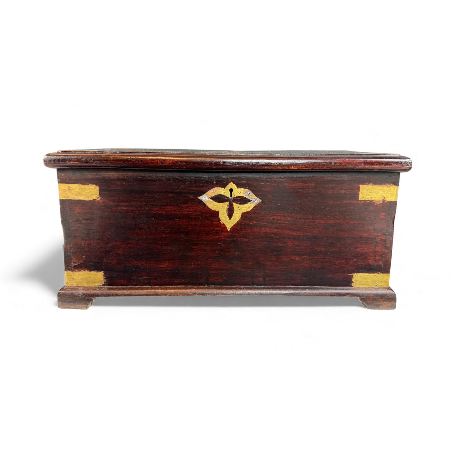 Dark Teak and Brass Anglo Indian Correspondence Box, 19th Century