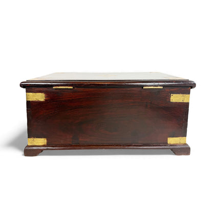 Dark Teak and Brass Anglo Indian Correspondence Box, 19th Century