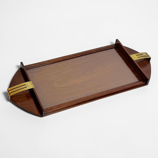 Walnut Tray with Brass Handles circa 1940