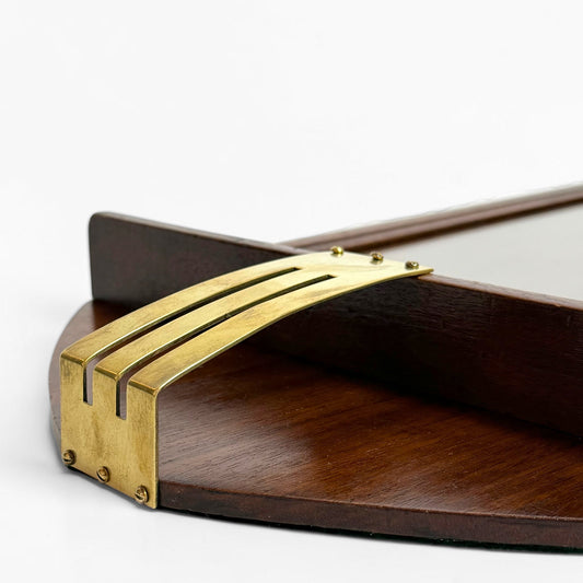Walnut Tray with Brass Handles circa 1940