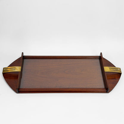 Walnut Tray with Brass Handles circa 1940