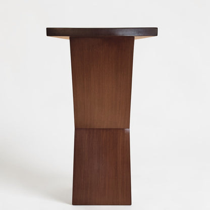 Walnut Angled Console Table