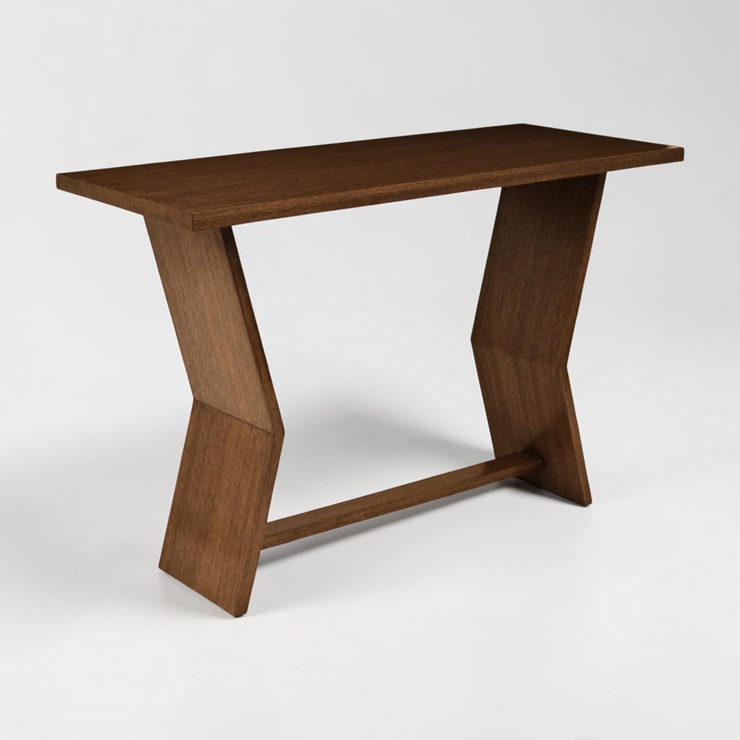 Walnut Angled Console Table