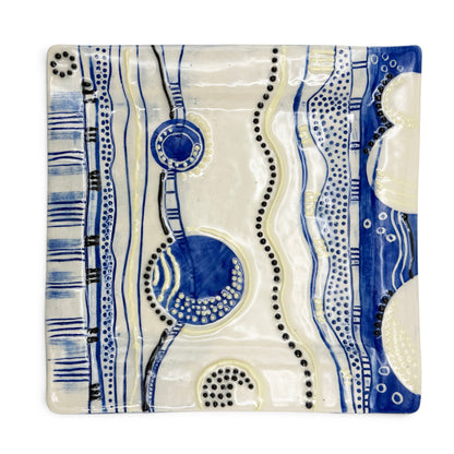 Square Handmade Abstract Tray