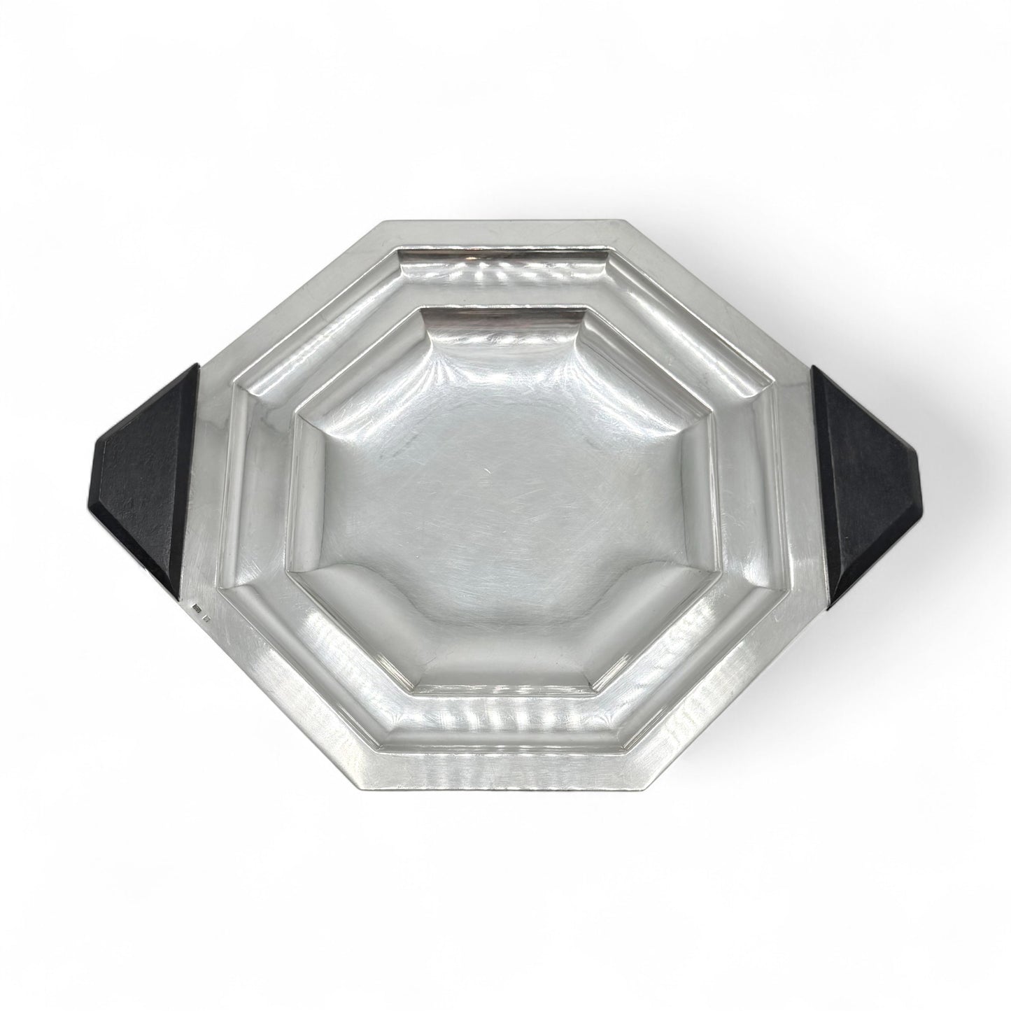 Octagonal Silver Plate Tray, 1950s