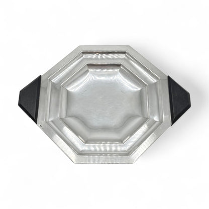 Octagonal Silver Plate Tray, 1950s