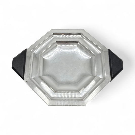 Octagonal Silver Plate Tray, 1950s