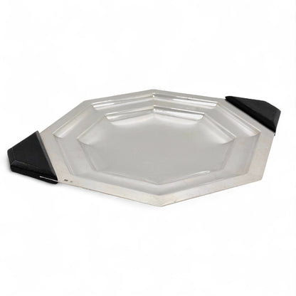 Octagonal Silver Plate Tray, 1950s