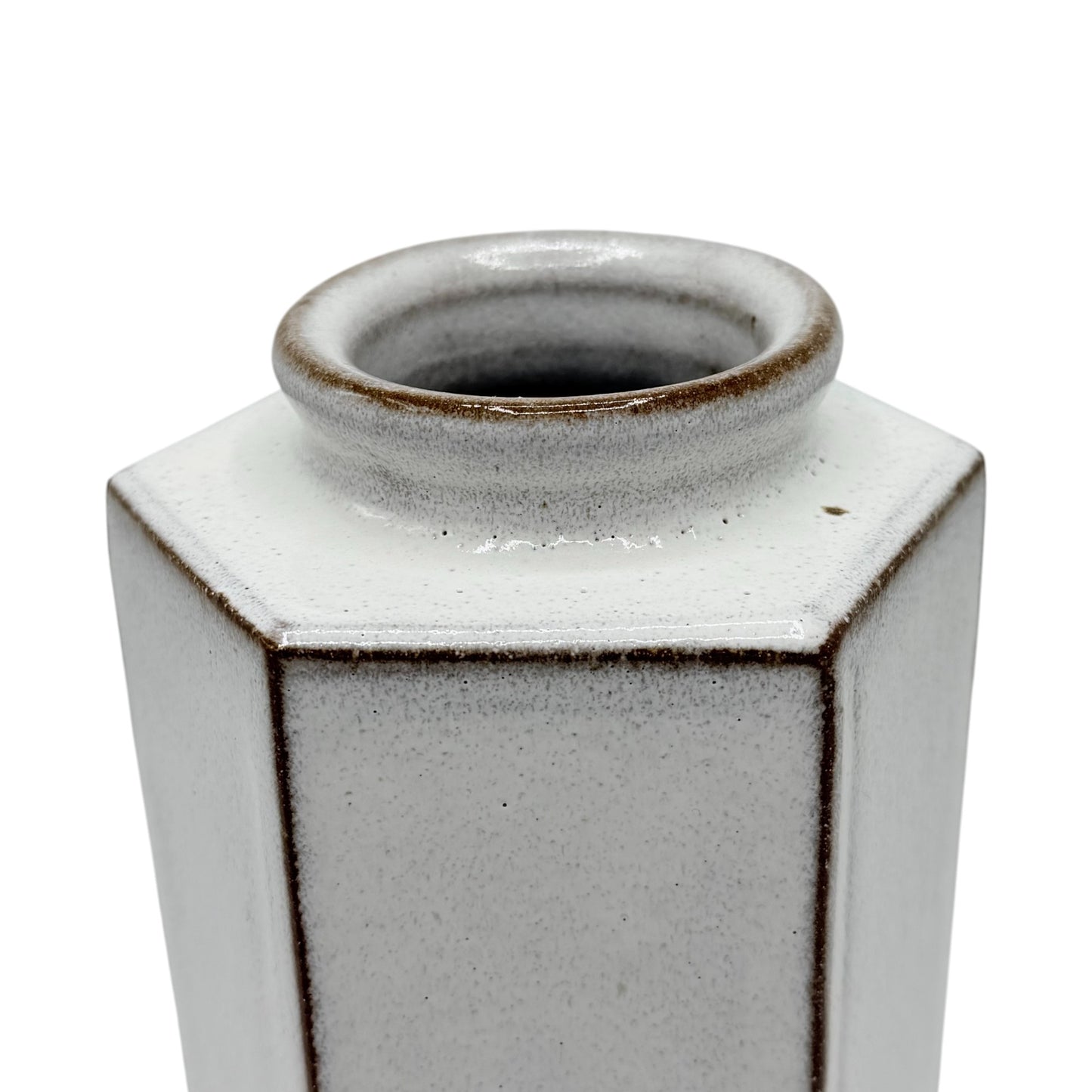 Handmade Hexagonal Stoneware Vase