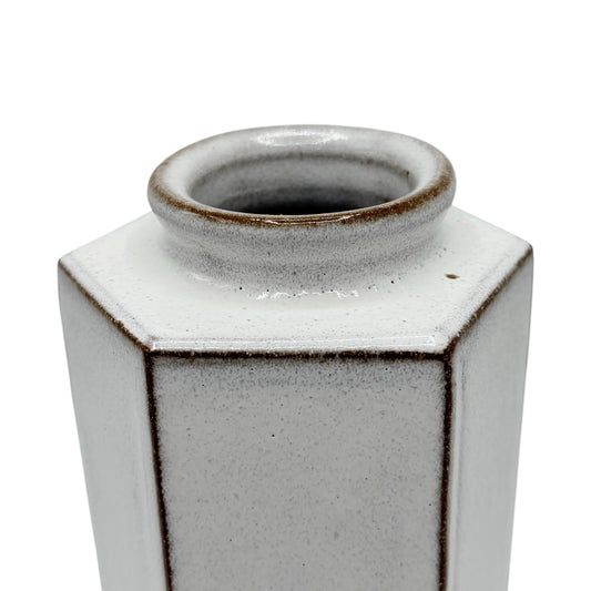 Handmade Hexagonal Stoneware Vase