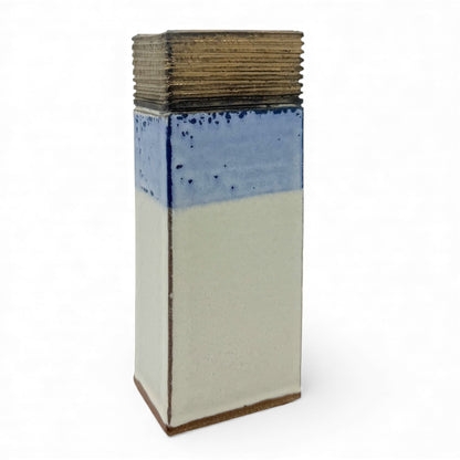 Rectangular Column Form Stoneware Vase