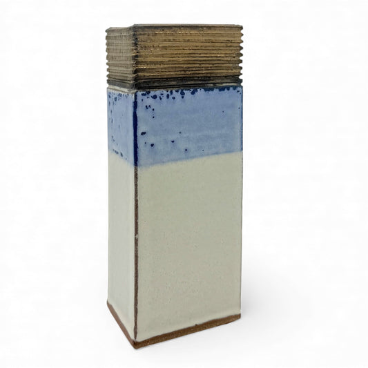 Rectangular Column Form Stoneware Vase