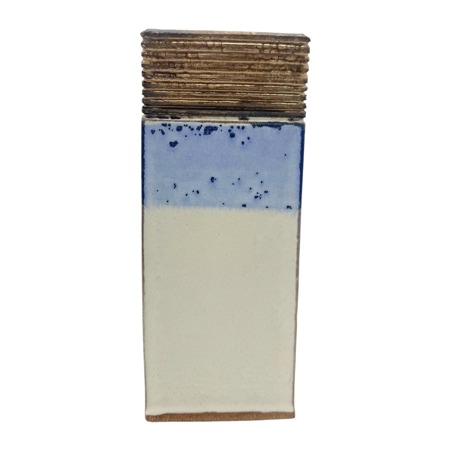 Rectangular Column Form Stoneware Vase