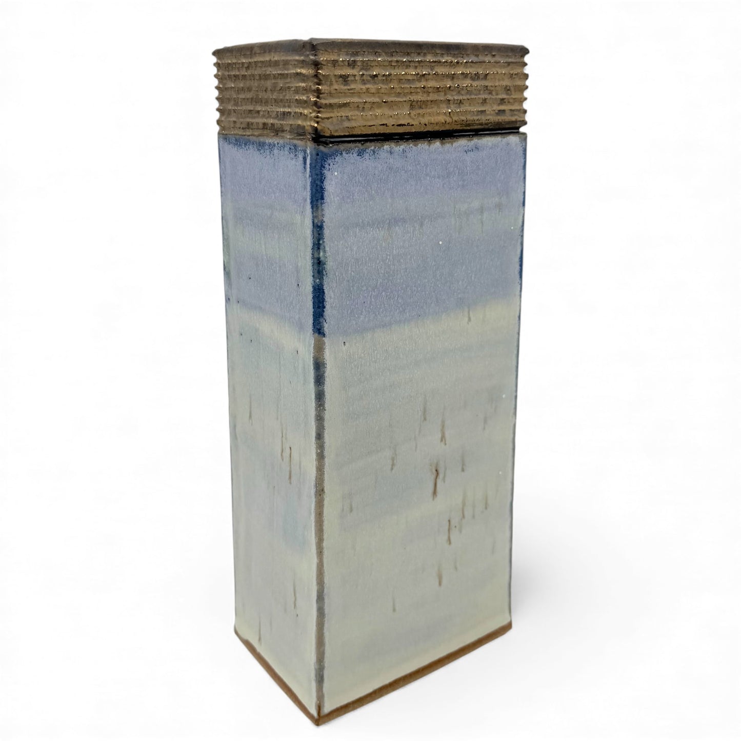 Rectangular Column Form Stoneware Vase