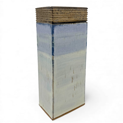 Rectangular Column Form Stoneware Vase