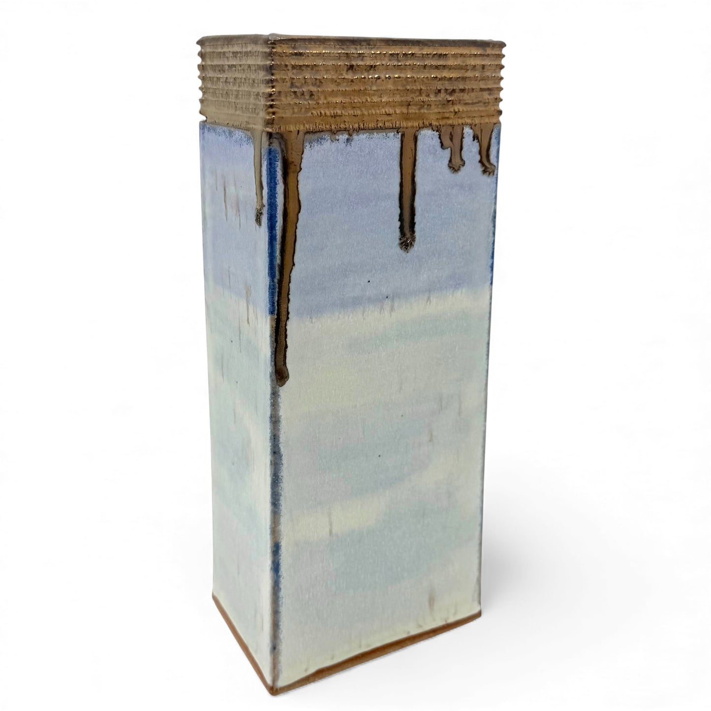 Rectangular Column Form Stoneware Vase