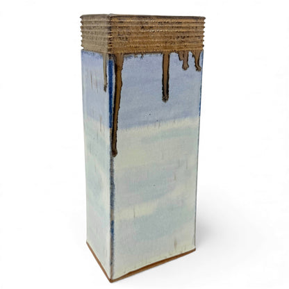Rectangular Column Form Stoneware Vase